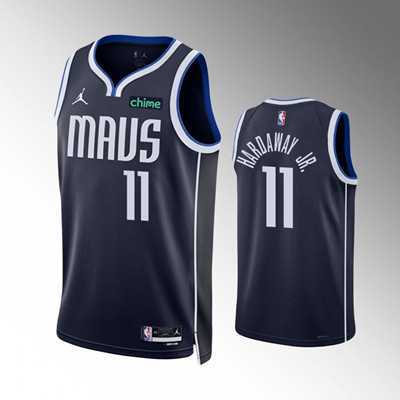 Mens Dallas Mavericks #11 Tim Hardaway Jr. Navy Statement Edition Stitched Basketball Jersey Dzhi